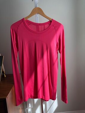Lululemon long sleeve swiftly tech 2.0 lip gloss pink size 10